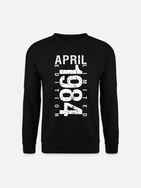 Avril 1984 Avril cadeau anniversaire 1984 - Sweat-shirt Unisexe - noir