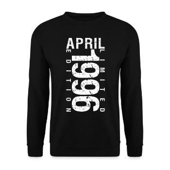 April 1996 April birthday gift 1996 - Unisex Sweatshirt - black - Front - Alina (178cm) & Michal (187cm)