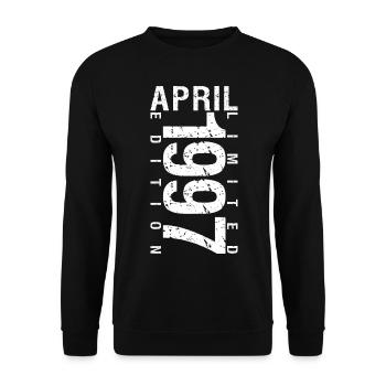 Avril 1997 Avril cadeau anniversaire 1997 - Sweat-shirt Unisexe - noir - Devant - Alina (178cm) & Michal (187cm)