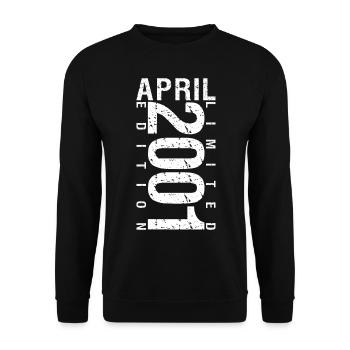 Avril 2001 Avril cadeau anniversaire 2001 - Sweat-shirt Unisexe - noir - Devant - Alina (178cm) & Michal (187cm)
