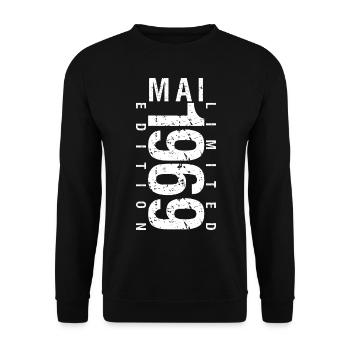 Mai 1969 Mai cadeau anniversaire May 1969 - Sweat-shirt Unisexe - noir - Devant - Alina (178cm) & Michal (187cm)