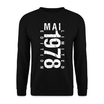 Mai 1978 Mai cadeau anniversaire May 1978 - Sweat-shirt Unisexe - noir - Devant - Alina (178cm) & Michal (187cm)