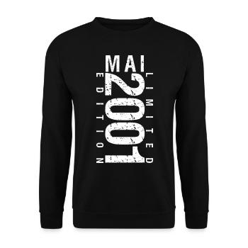Mai 2001 Mai cadeau anniversaire May 2001 - Sweat-shirt Unisexe - noir - Devant - Alina (178cm) & Michal (187cm)