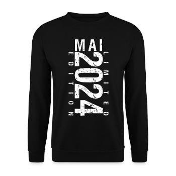 Mai 2024 Mai cadeau anniversaire May 2024 - Sweat-shirt Unisexe - noir - Devant - Alina (178cm) & Michal (187cm)