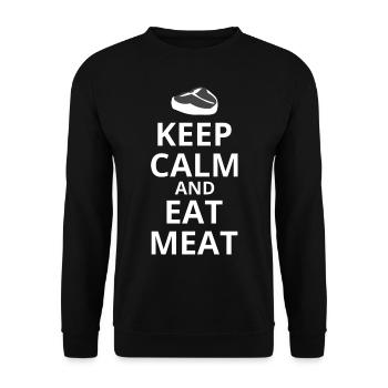 Restez calme et mangez de la viande - Sweat-shirt Unisexe - noir - Devant - Alina (178cm) & Michal (187cm)