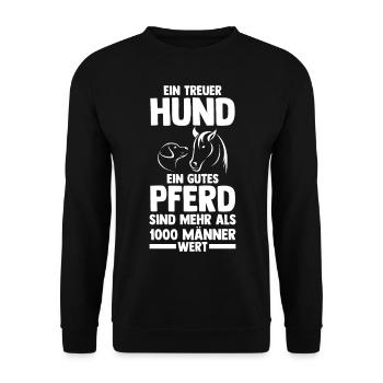 Hunde Hundemama Pferdemama Mama Pferde - Unisex Pullover - Schwarz - Vorne - Alina (178cm) & Michal (187cm)