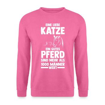 Katzen Katzenmama Pferdemama Mama Pferde - Unisex Pullover - Pink - Vorne