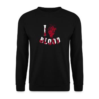 Halloween Costume Skeleton Vampire I Love Blood - Unisex Sweatshirt - black - Front - Alina (178cm) & Michal (187cm)