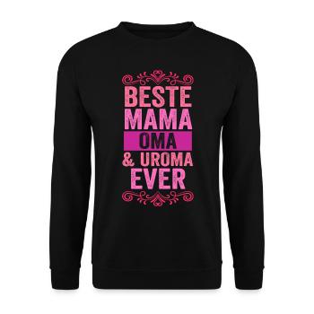 Mutter Mama Oma Uroma - Unisex Pullover - Schwarz - Vorne - Alina (178cm) & Michal (187cm)
