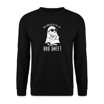 Halloween est plein de Boo Sheet Ghost Humor Funny - Sweat-shirt Unisexe - noir - Devant - Alina (178cm) & Michal (187cm)