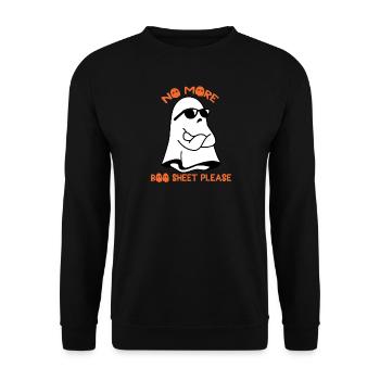Halloween Ghost Humor No More Boo Sheet Please - Unisex Sweatshirt - black - Front - Alina (178cm) & Michal (187cm)