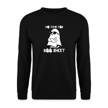 Halloween Ghost Funny Pas le temps pour Boo Sheet - Sweat-shirt Unisexe - noir - Devant - Alina (178cm) & Michal (187cm)
