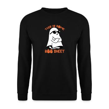 Halloween Ghost Funny This Is Some Boo Sheet - Unisex Sweatshirt - black - Front - Alina (178cm) & Michal (187cm)
