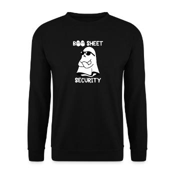 Halloween Humor Funny Ghost Boo Sheet Security - Unisex Sweatshirt - black - Front - Alina (178cm) & Michal (187cm)