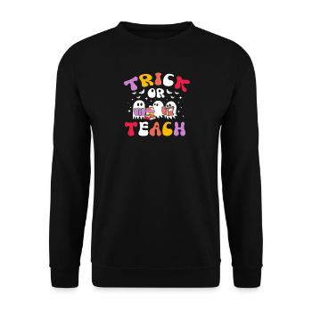 Halloween Teacher Trick Or Teach - Unisex Sweatshirt - black - Front - Alina (178cm) & Michal (187cm)