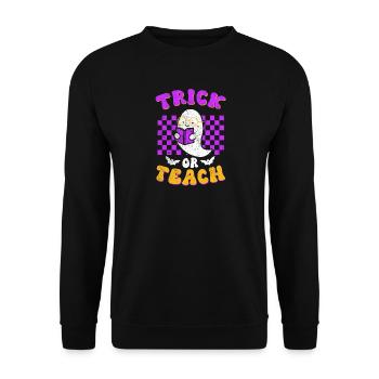 Halloween Teacher Trick Or Teach - Unisex Sweatshirt - black - Front - Alina (178cm) & Michal (187cm)