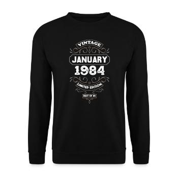 Die Legenden wurden im Januar 1984 geboren, 40 JAHRE - Unisex Pullover - Schwarz - Vorne - Alina (178cm) & Michal (187cm)