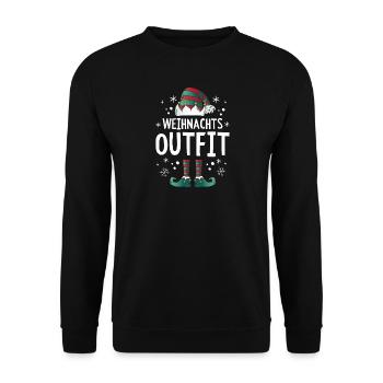 Weihnachten Weihnachtsoutfit Elf Xmas - Unisex Pullover - Schwarz - Vorne - Alina (178cm) & Michal (187cm)
