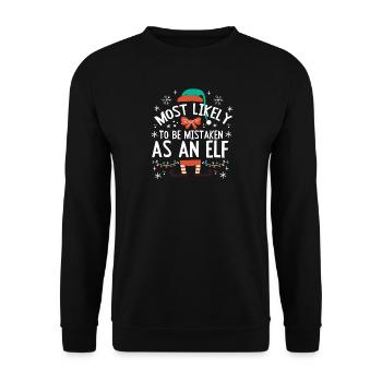 Christmas Most Likely To Be Mistaken As An Elf - Unisex Sweatshirt - black - Front - Alina (178cm) & Michal (187cm)