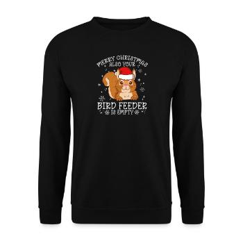 Merry Christmas Squirrel Humor Funny Witty - Unisex Sweatshirt - black - Front - Alina (178cm) & Michal (187cm)