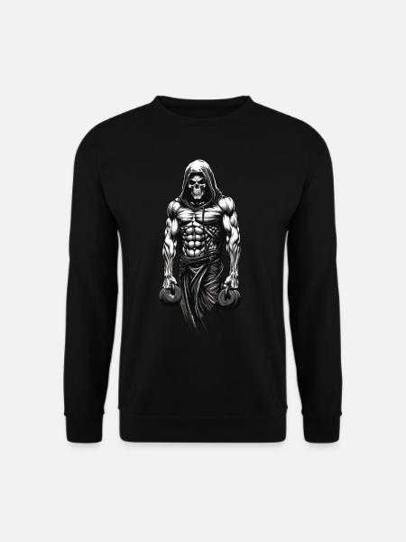 Powerful Bodybuilder Skeleton Training Design - Unisex Sweatshirt - black