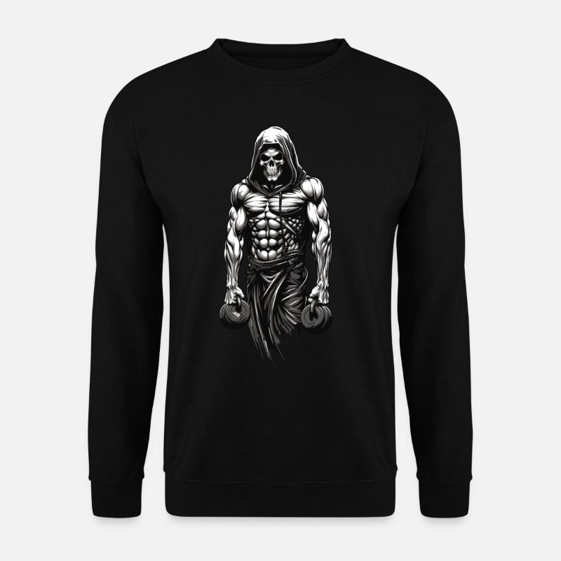 Powerful Bodybuilder Skeleton Training Design - Unisex Sweatshirt - black