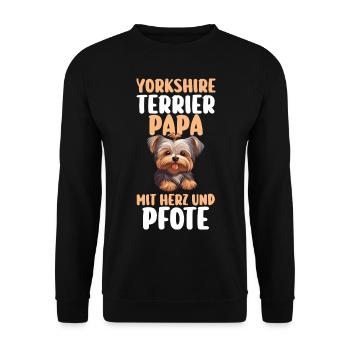 Dog Dog Dad Dad Yorkshirepapa Yorkshire Terri - Unisex Sweatshirt - black - Front - Alina (178cm) & Michal (187cm)