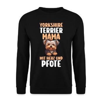 Dog Yorkshire Terrier - Unisex Sweatshirt - black - Front - Alina (178cm) & Michal (187cm)