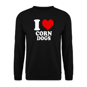 J’aime les chiens de maïs coeur drôle spirituel - Sweat-shirt Unisexe - noir - Devant - Alina (178cm) & Michal (187cm)