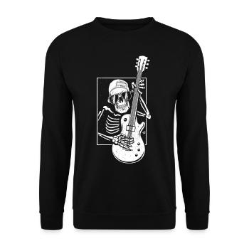 Guitare squelette Halloween - Sweat-shirt Unisexe - noir - Devant - Alina (178cm) & Michal (187cm)