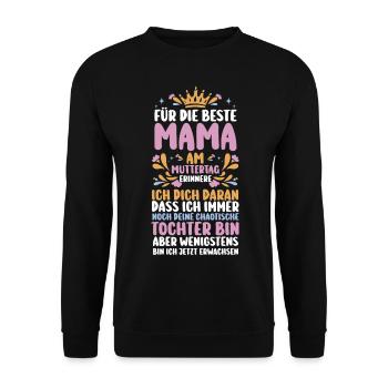 Maman Fête des mères Maman - Sweat-shirt Unisexe - noir - Devant - Alina (178cm) & Michal (187cm)