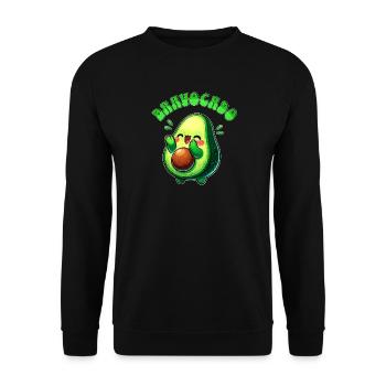 Bravocado - lustige Avocado freut sich klatschend - Unisex Pullover - Schwarz - Vorne - Alina (178cm) & Michal (187cm)