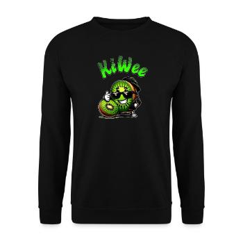 KiWee - süße Kiwi im Hip Hop Stil - Unisex Pullover - Schwarz - Vorne - Alina (178cm) & Michal (187cm)