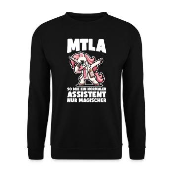 MTLA Medizinisch Technischer Labor Assistent - Unisex Pullover - Schwarz - Vorne - Alina (178cm) & Michal (187cm)