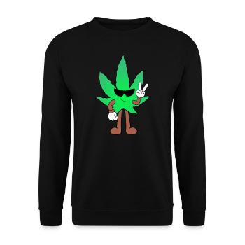 Der Bloom - Weed Cannabis Stoned Hanf Marihuana - Unisex Pullover - Schwarz - Vorne - Alina (178cm) & Michal (187cm)