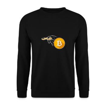 Bitcoin Bulle - ONE - Cryptomonnaie Fandesign - Sweat-shirt Unisexe - noir - Devant - Alina (178cm) & Michal (187cm)