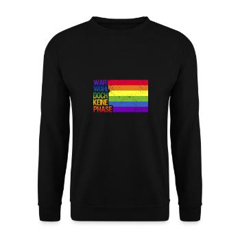 War wohl doch keine Phase Regenbogen Demonstration - Unisex Pullover - Schwarz - Vorne - Alina (178cm) & Michal (187cm)