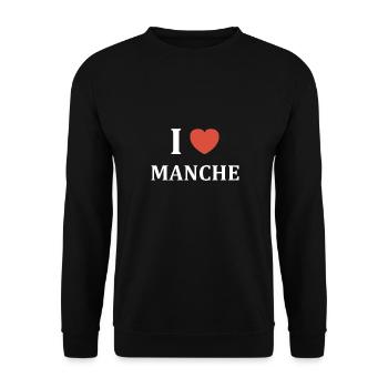 i love manche - Sweat-shirt Unisexe - noir - Devant - Alina (178cm) & Michal (187cm)