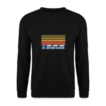 Ich und meine follower bicycle Fahrrad - Unisex Pullover - Schwarz - Vorne - Alina (178cm) & Michal (187cm)