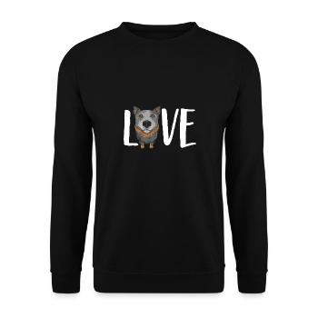 Bouvier australien chien rouge bleu talon - Sweat-shirt Unisexe - noir - Devant - Alina (178cm) & Michal (187cm)