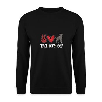 Italienischer Windspiel Windhund Hunde - Unisex Pullover - Schwarz - Vorne - Alina (178cm) & Michal (187cm)