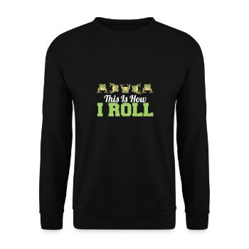 Cool Frog Enthusiast Amphibian Funny This Is How I - Unisex Pullover - Schwarz - Vorne - Alina (178cm) & Michal (187cm)
