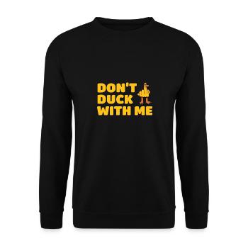 Sarcastic Duck Mom Dad Funny Rubber Duck Meme - Unisex Sweatshirt - black - Front - Alina (178cm) & Michal (187cm)