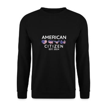American Citizen Est 2024 US Flag Naturalized - Unisex Sweatshirt - black - Front - Alina (178cm) & Michal (187cm)
