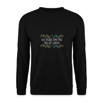 Sage Because Sometimes Yoga Isn't Enough Smudge - Unisex Sweatshirt - black - Front - Alina (178cm) & Michal (187cm)