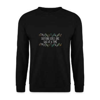 Soothing Souls One Sage At A Time Smudge Sticks - Unisex Sweatshirt - black - Front - Alina (178cm) & Michal (187cm)