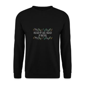 By Sage Healed By Nature Smudge Sticks - Unisex Sweatshirt - black - Front - Alina (178cm) & Michal (187cm)