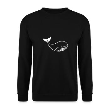 Baby Whale - Unisex Sweatshirt - black - Front - Alina (178cm) & Michal (187cm)