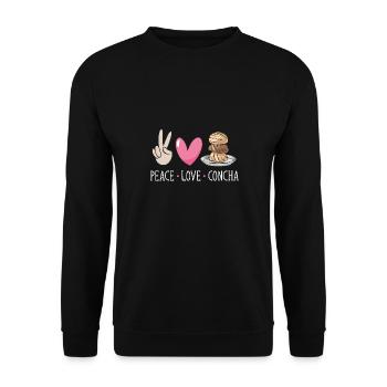 Concha Hispanic Mexican Pan Dulce - Unisex Sweatshirt - black - Front - Alina (178cm) & Michal (187cm)