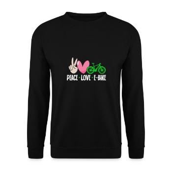 Electric Bike Cycling Biker E-Bike - Unisex Sweatshirt - black - Front - Alina (178cm) & Michal (187cm)